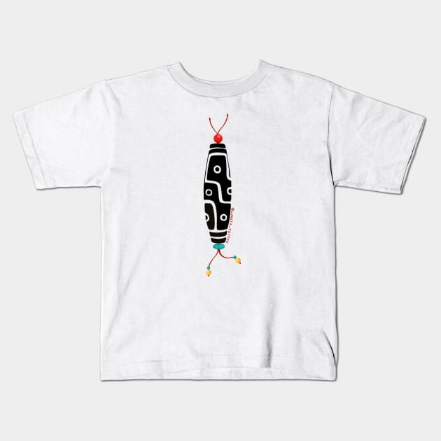 Dzi Bead Kids T-Shirt by lungtatattoo